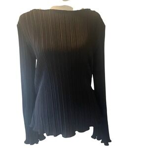 A New Day Women Whimsigoth Long Sleeve Top M Black Lettuce Dark Academia Chic